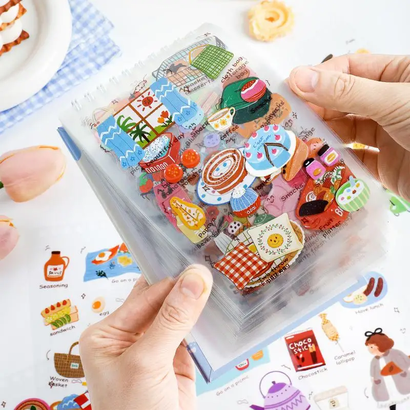 50pcs/set New Retro Daily Life Sticker Book Day And Night Poetry Collection Handbooks Notebooks Decorative Stickers