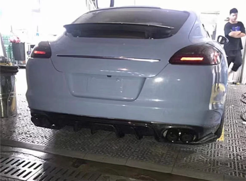 For Porsche Panamera 2010 2011 2012 2013 ReaI Carbon Fiber Bumper Rear Lip Spoiler Kit