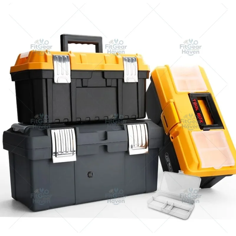 Woodworking Tool Organizer – Large Portable Tool Bag & Plastic Tool Box for Workshop & Jobsite