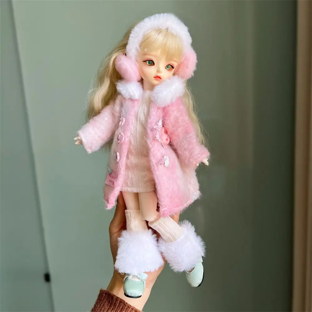 30cm Doll Clothes 1/6 BJD Doll Fashion Outfit Set Pretty Dress Hat Winter Coat Girl Toy Gift Doll Accessories Holiday Gift