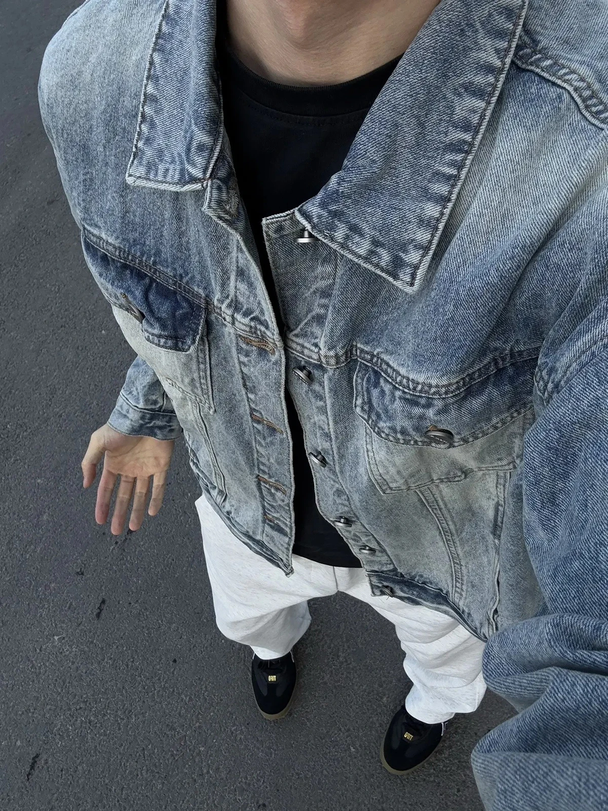 

Мужская джинсовая куртка Cleanfit Blue Denim: Весенняя, в американском ретро-стиле, модная, премиум-класса, с крутым воротником, рабочая куртка свободного кроя, молодежная.
