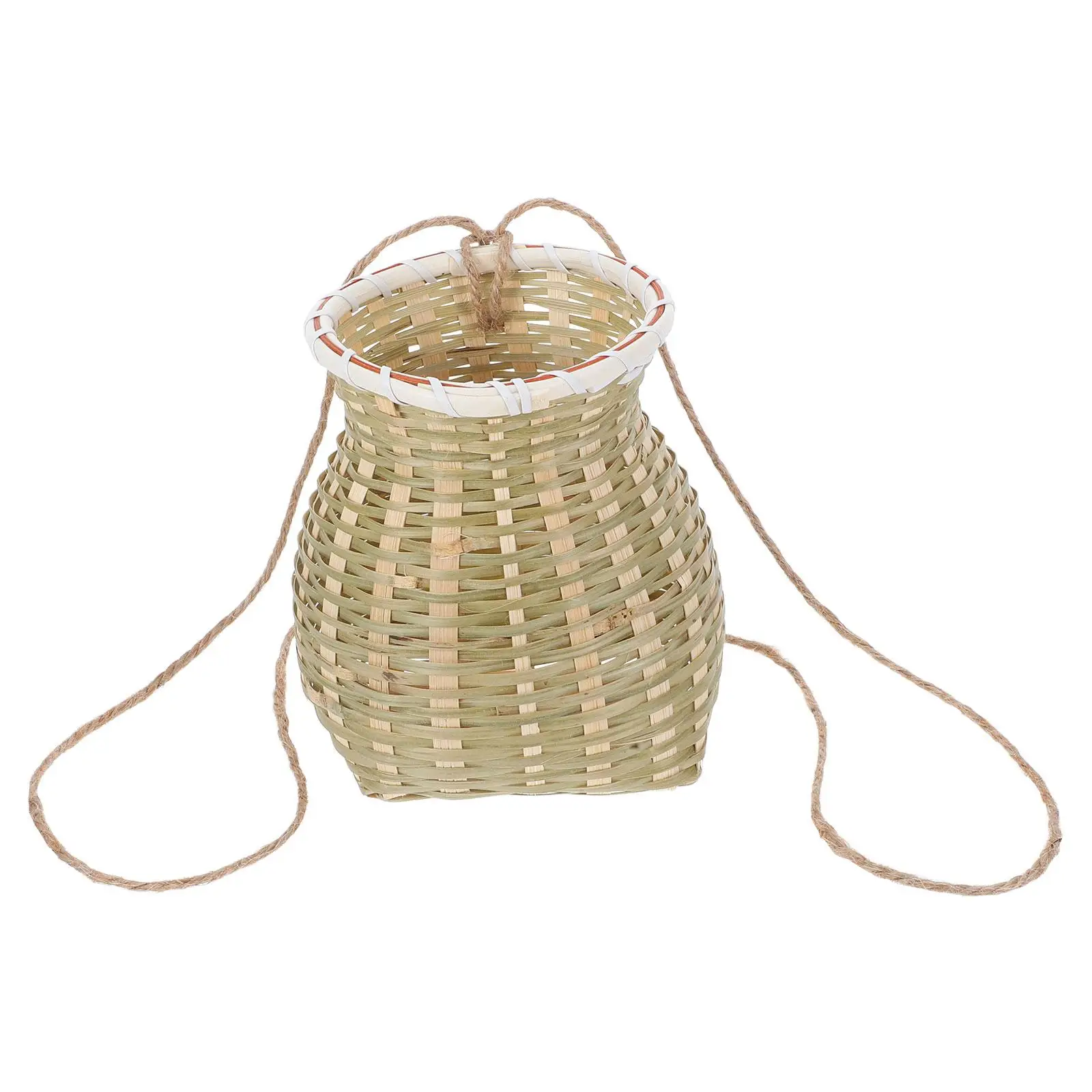 

Bamboo Basket Snack Baskets Rattan Crafts Handmade Backpack Wicker Picnic Small Woven