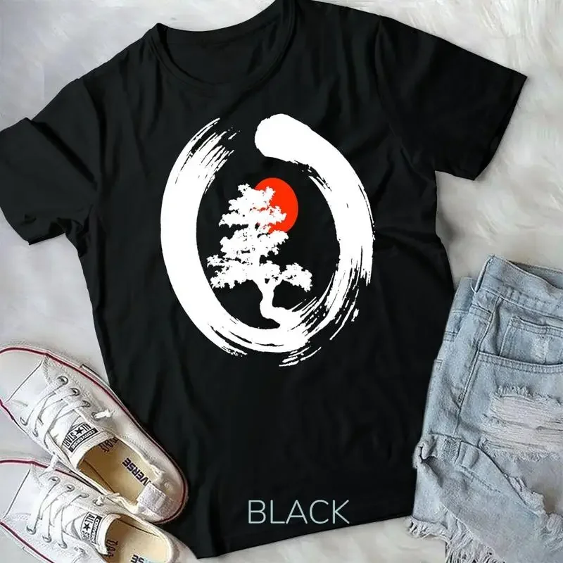 Enso Circle Bonsai Tree Zen Meditation Japanese Buddhism II Unisex T shirt