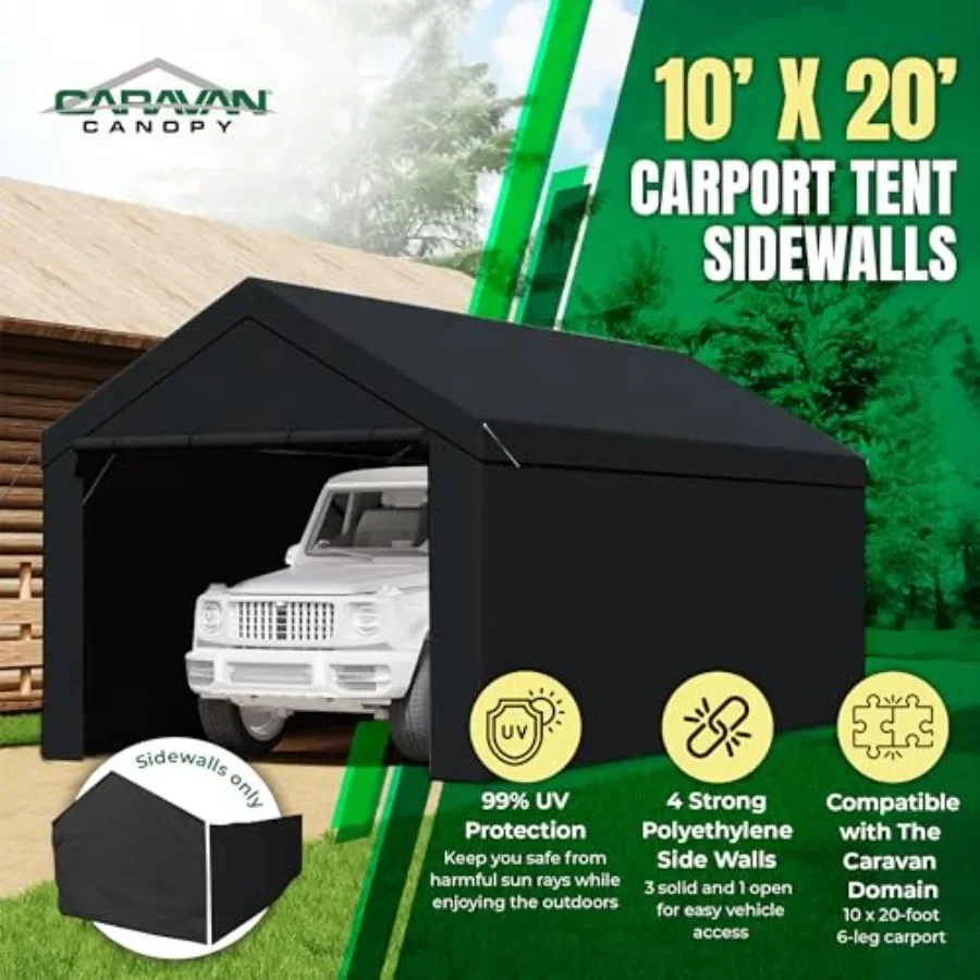 Canopy Car Tent Sidewalls for Carport Garage Shed Domain 10x20 Feet Portable Vehicle Motorcycle Shelter Outdoor Storage Heavy-D