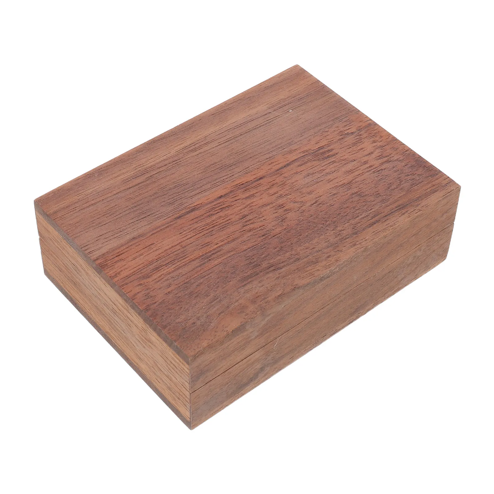 Walnut Wood Small Jewelry Storage Box with Lid Rustic Natural Grain Decorative Keepsake Organizer for Cards Necklace Pendant