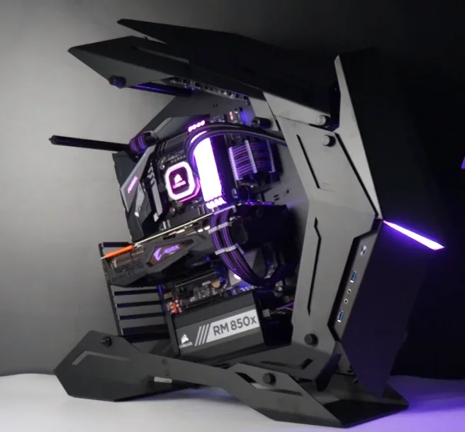 Special-shaped mecha style water-cooled game desktop computer host