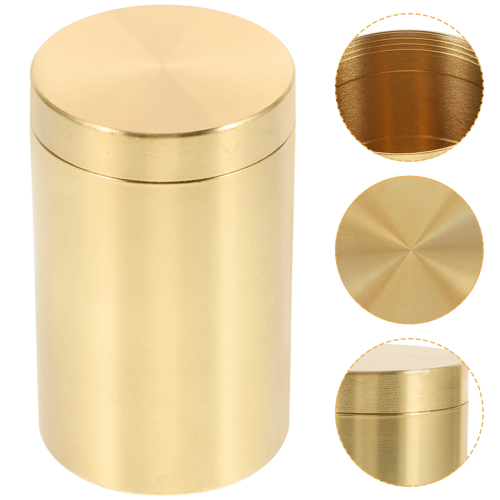 

Coffee Containers Brass Tea Jar Accessories Storage Golden Canister with Lid