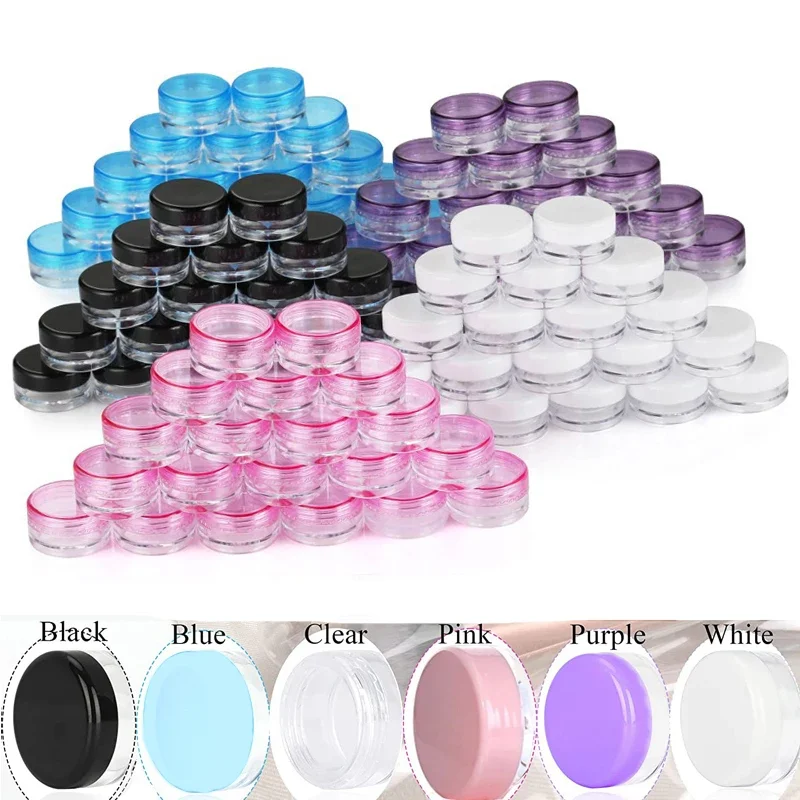 5 Pieces Refillable Cosmetic Containers with Lids 5-20g Empty Cream Sample Jars Pot Bottle For Travel Makeup DIY Jewelry Storage