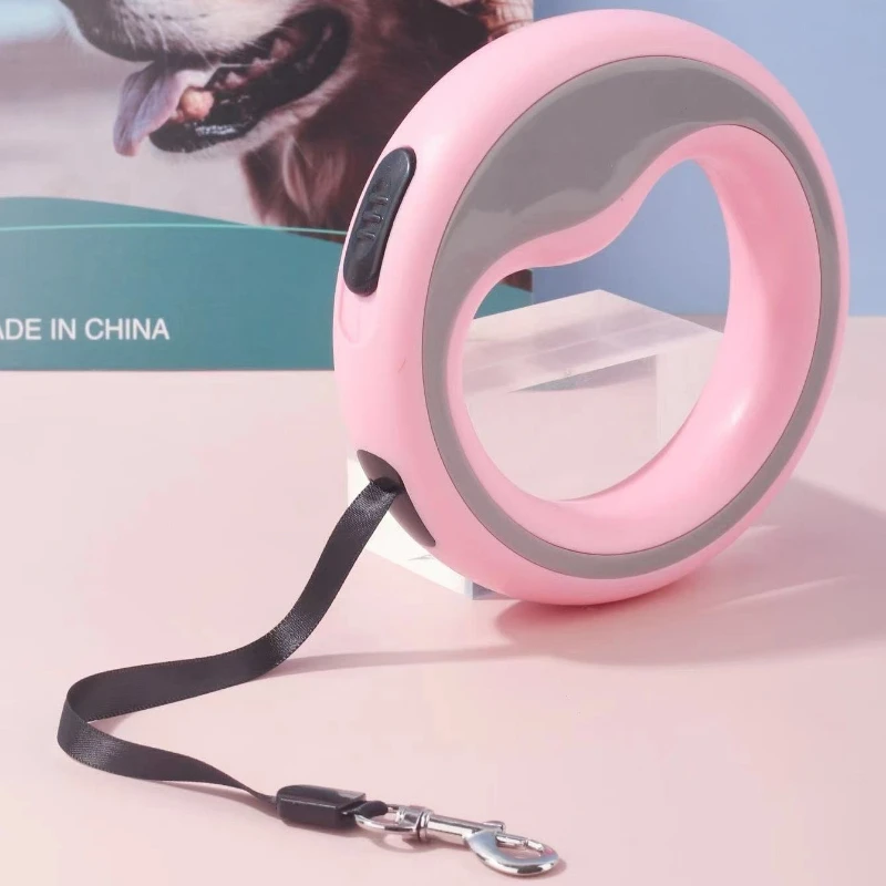 Retractable Dog Lead Heavy-Duty Extendable Dog Leads Strong Nylon Tape Leash One-Handed Brake Lock Tangle-Free Design for Small