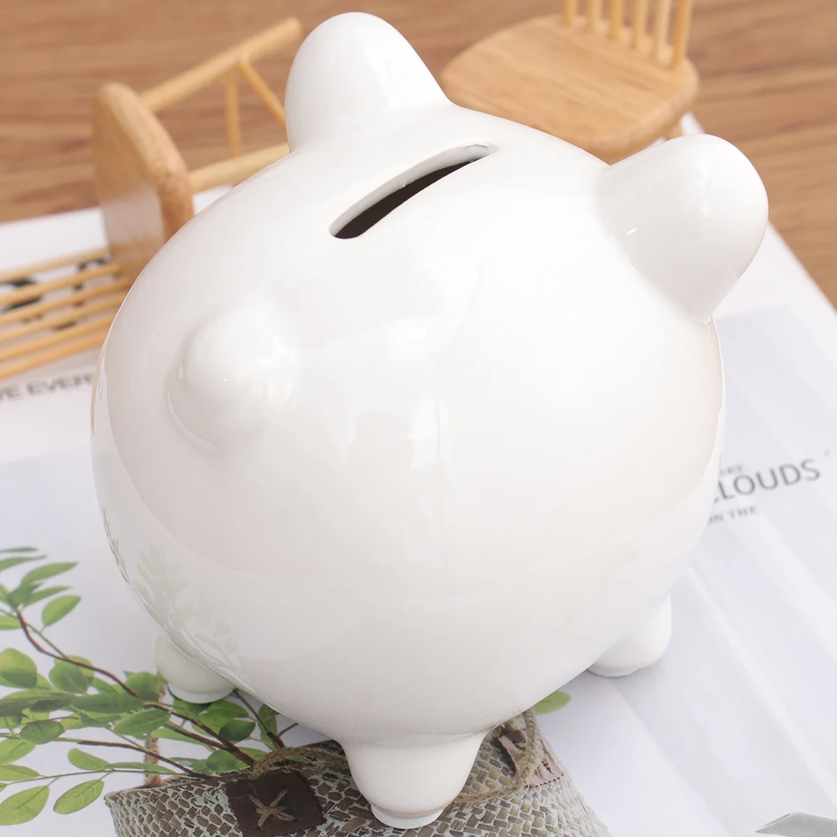

Sturdy Ceramic Coin Bank for Kids Save Money Cute Piggy Shape Decorative Saving Pot Cartoon Saving Pot Coin Bank