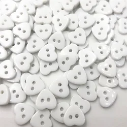 50pcs 12mm Cute Heart Plastic Button Sewing Accessories lots White color PT43