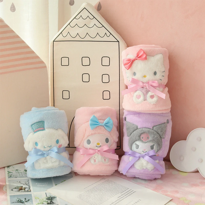 

Милое детское одеяло с аниме Sanrio Cinnamoroll Kuromi Hello Kitty моя мелодия мультяшное школьное детское воздушное одеяло для сна подарок