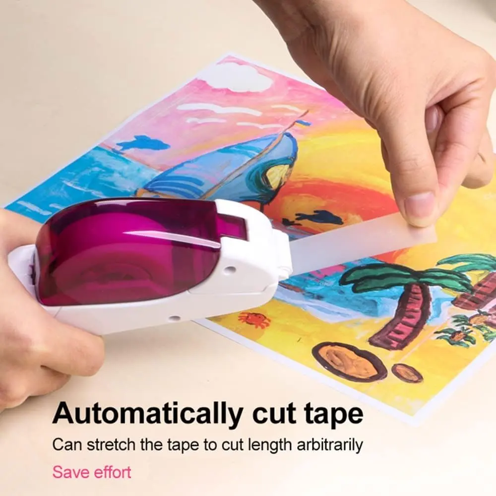 1PC Automatic Tape Dispenser, Single-Handed Design, Comes With 1 Roll of 0.75-Inch Tape for Holiday Gift Box Packaging.