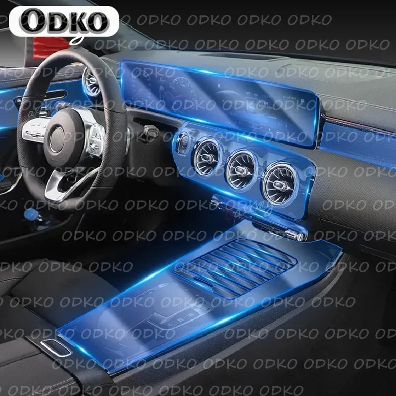

For Mercedes Benz A-Class W177 A180 A200 A250 2019-2022 Car Interior Center console Transparent TPU Protective film Anti-scratch