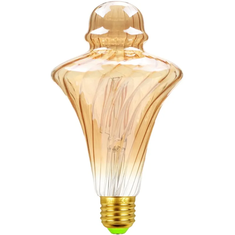 Special-shaped Lamp Straw Hat Gold LED Lamp Indoor Living Room Bar Restaurant Personalized Decoration Atmosphere Light Bulb