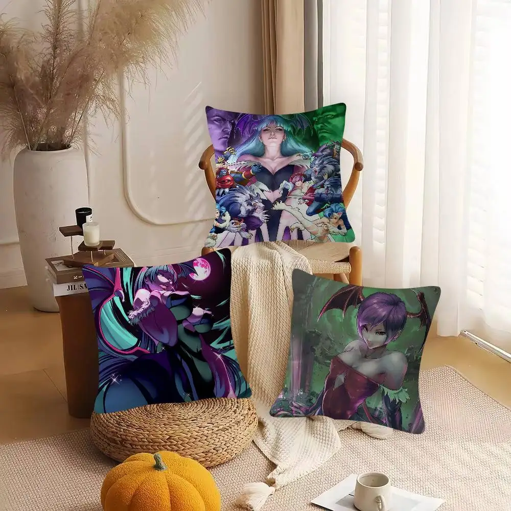 Game Darkstalkers Cartoon Series Square Pillowcase Soft Waist Sofa Cushion Cover Bedroom Room Pillowcase
