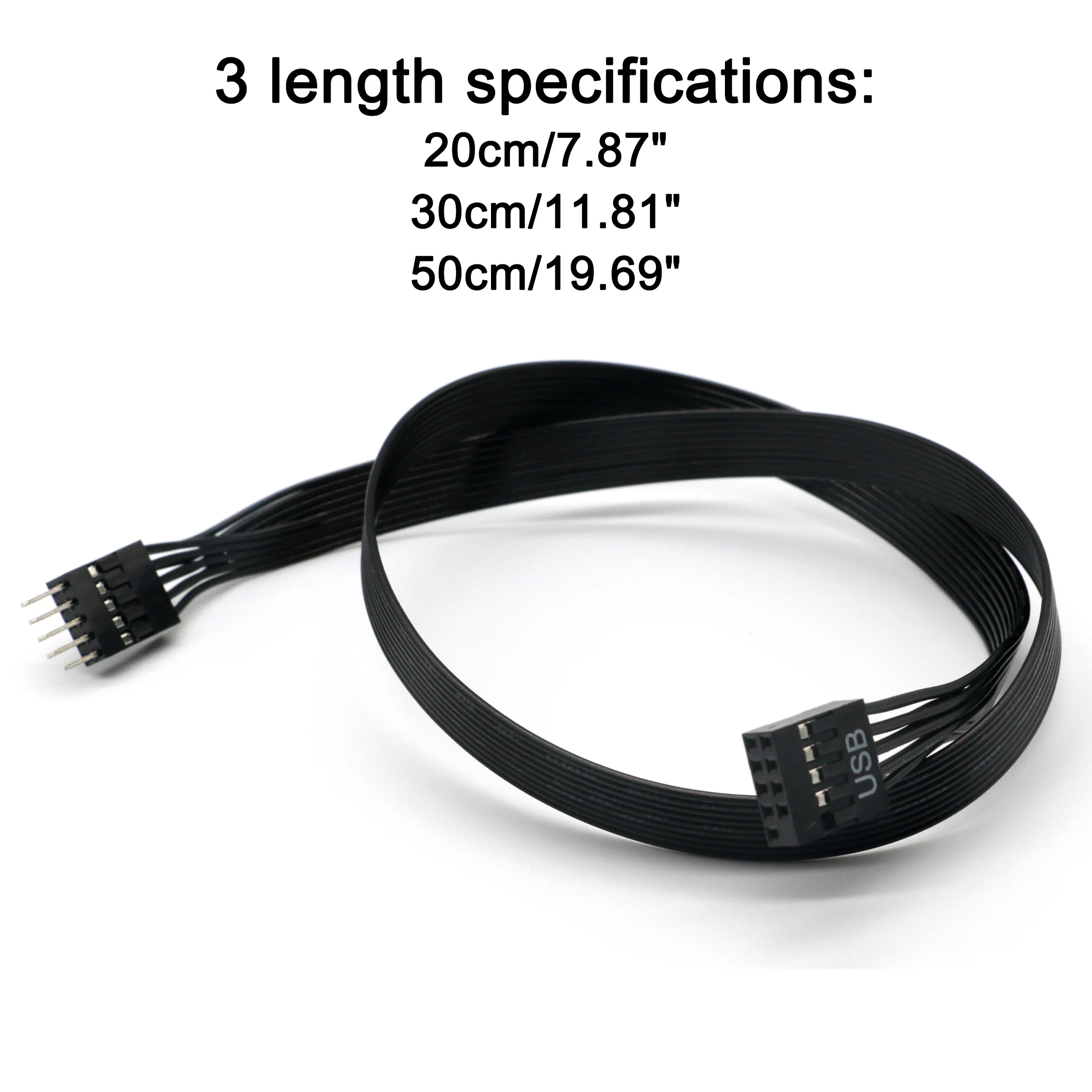 20cm/30cm/50cm USB 2.0 Cabo de extensão da placa-mãe 9Pin Macho para fêmea Cabo conector para PC DIY