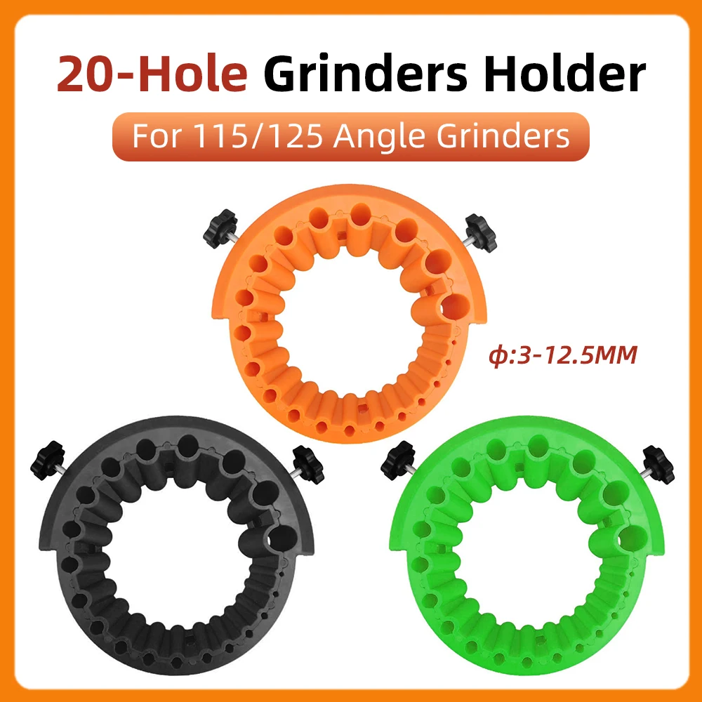 Anti-Stripping Angle Grinder Drill Bit Sharpener 2-13mm 20 Holes with Metal Thread Inserts Fit 115/125 Grinders Renew Old Bits