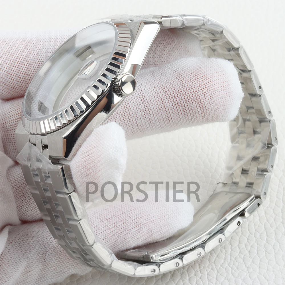 39.5mm Nh35 Case Sapphire Glass 316L Stainless Steel 9.5mm Width Bracelet for Land-Dweller NH35 NH36 Movement 33.8mm Dial