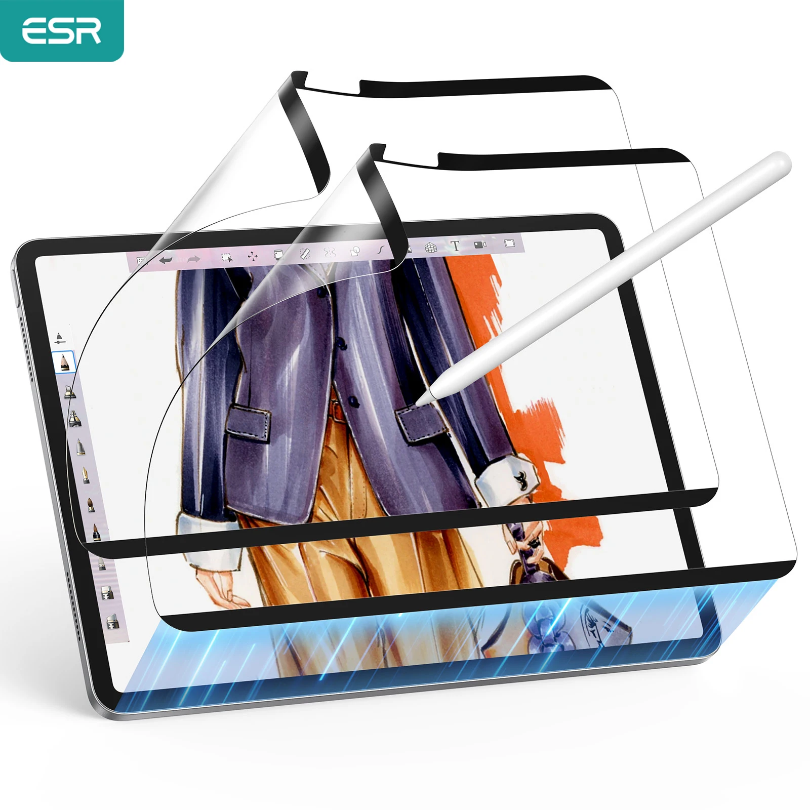 ESR for iPad Pro 11/13/12.9 Detachable Screen Protector Removable Magnetic Writing Film for iPad Air 13/11&iPad 11/10 Gen&Air 5