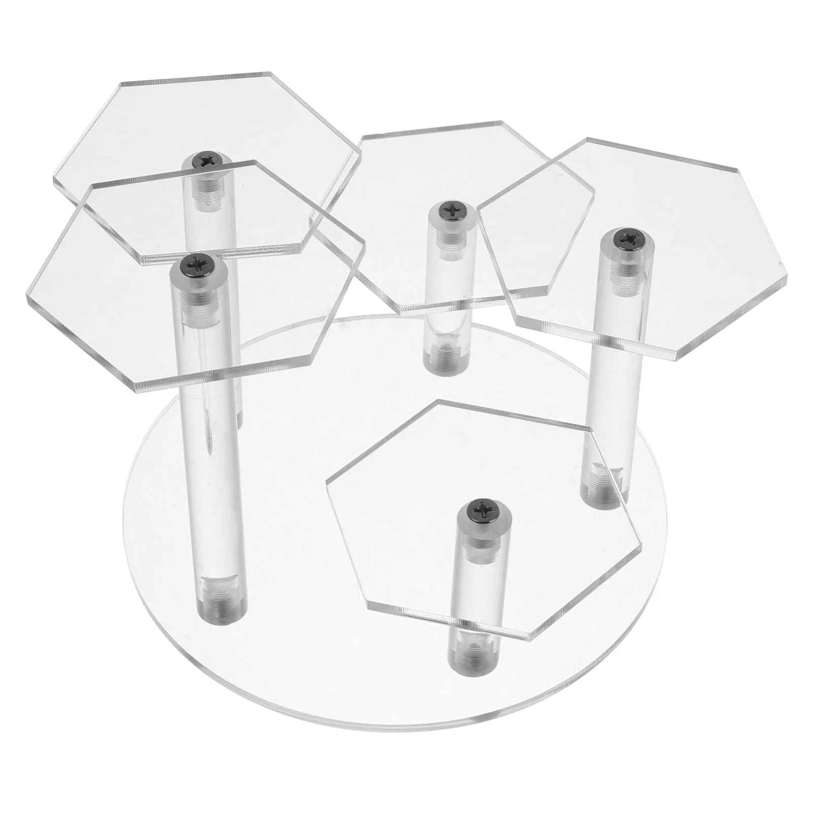 

Acrylic Display Stand Hexagonal Design Multi-Functional Riser for Jewelry Perfume Cosmetics Collectibles Clear Acrylic Display