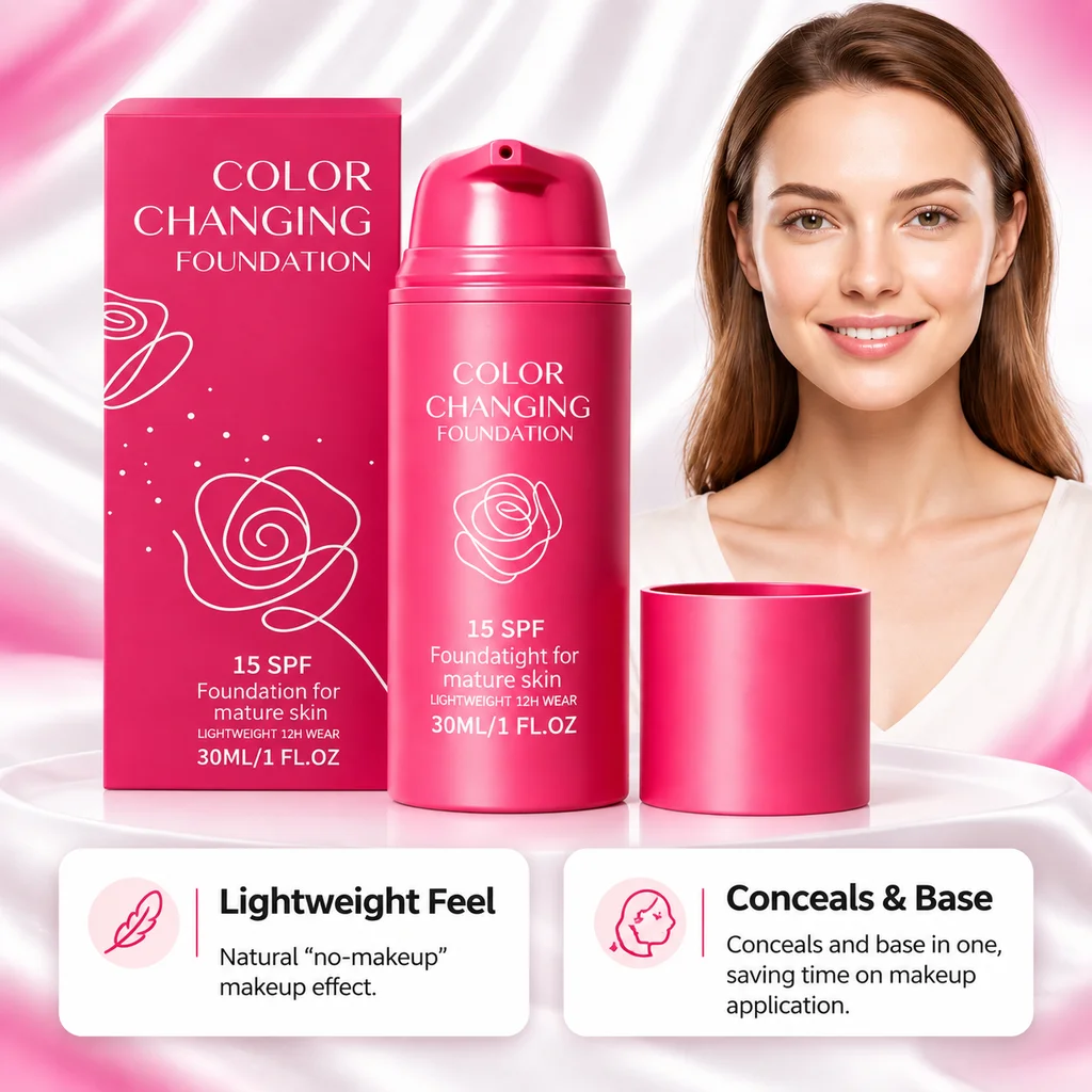 Color Changing Foundation Moisturize Even Skin Tone And Natural Improve Skin Texture Concealer Lightweight Hydrating Makeup Base