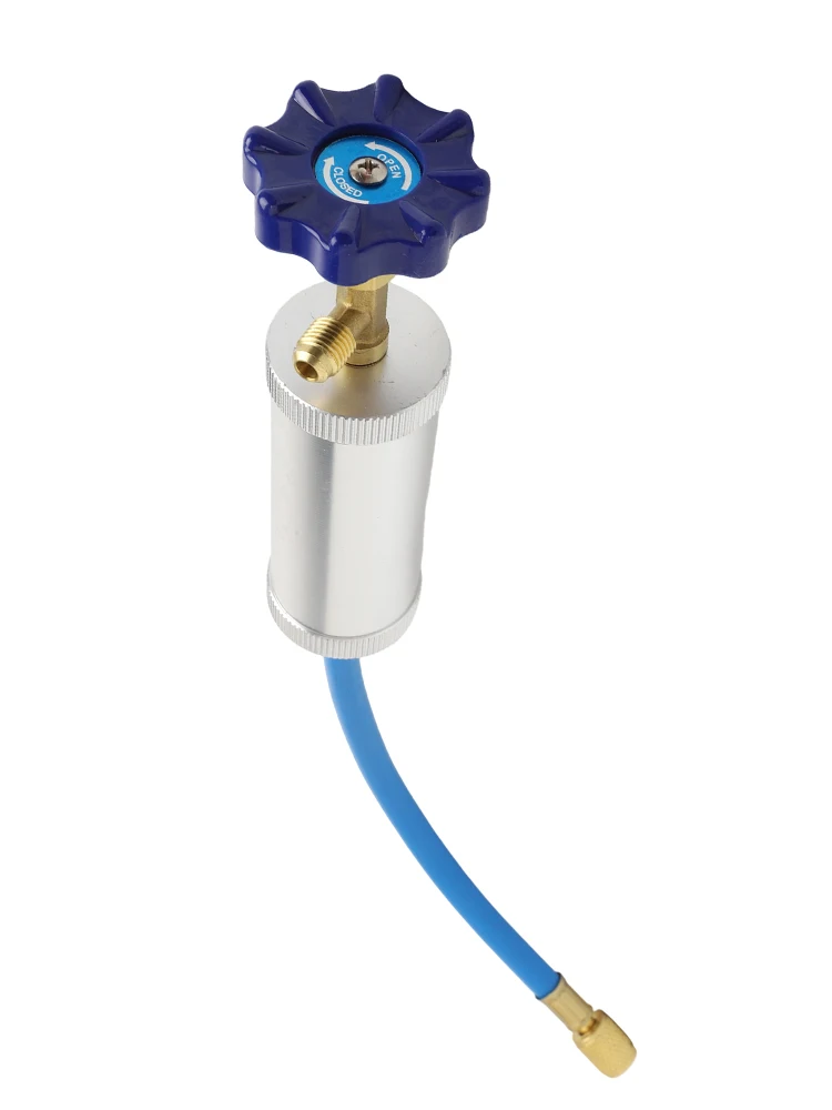 Vehicle A/C Adapter R134A R12 Hand Turn Pump Oil Injection Oil&Dye Injector Vehicle A/C Adapter 600~3000PSI Refrigeration Tool