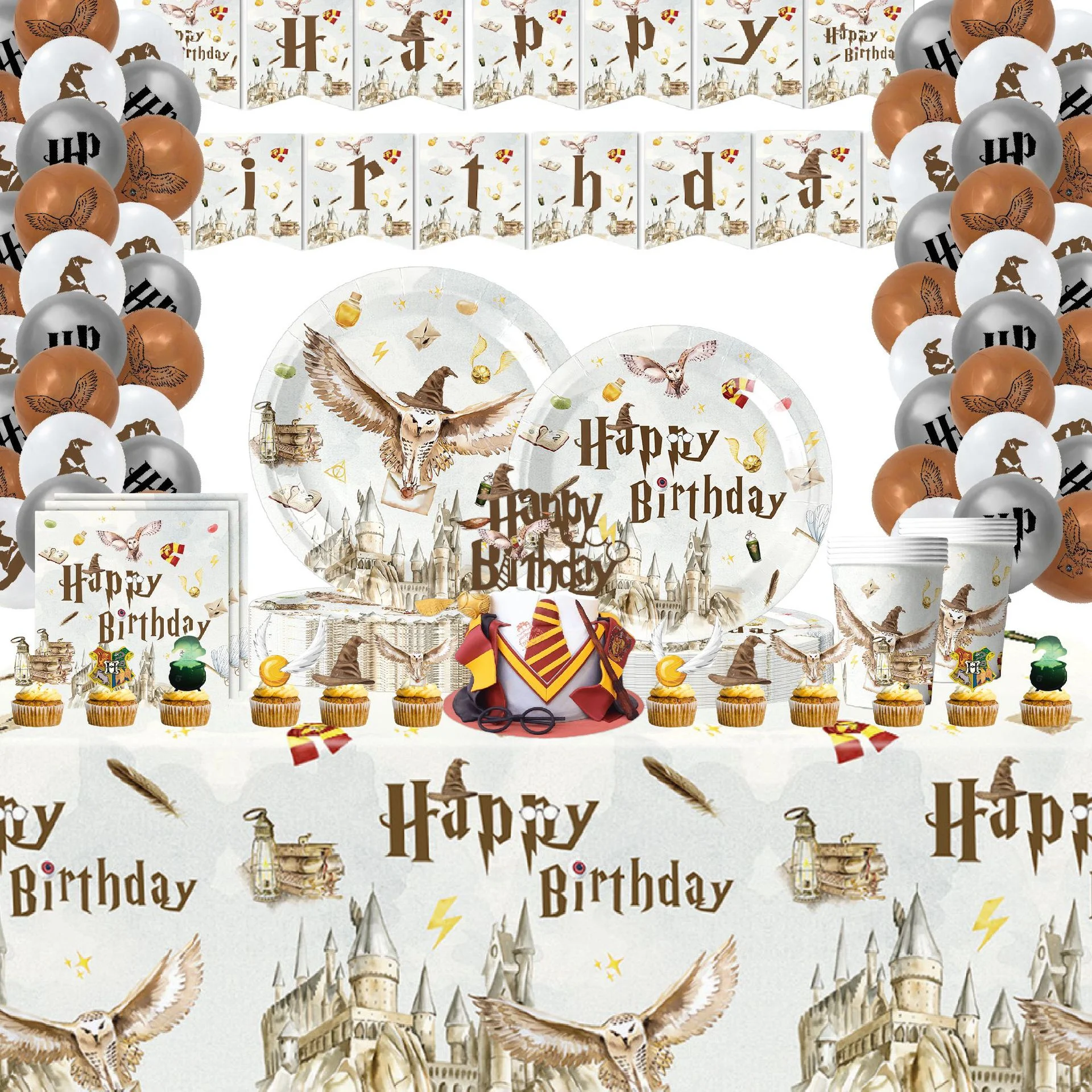 Decoración de fiesta de cumpleaños escolar mágica, plato de papel desechable, vasos, servilletas, globos, regalos, mago, suministro para fiesta de Baby Shower para niños