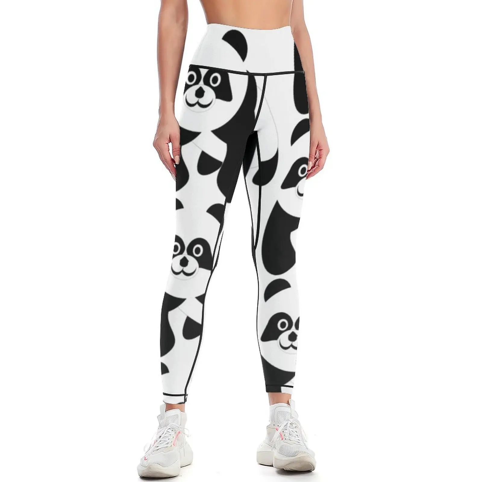 

Black And White Panda Bear Leggings Sportswear woman gym gym womans Women's sports pants Womens Leggings