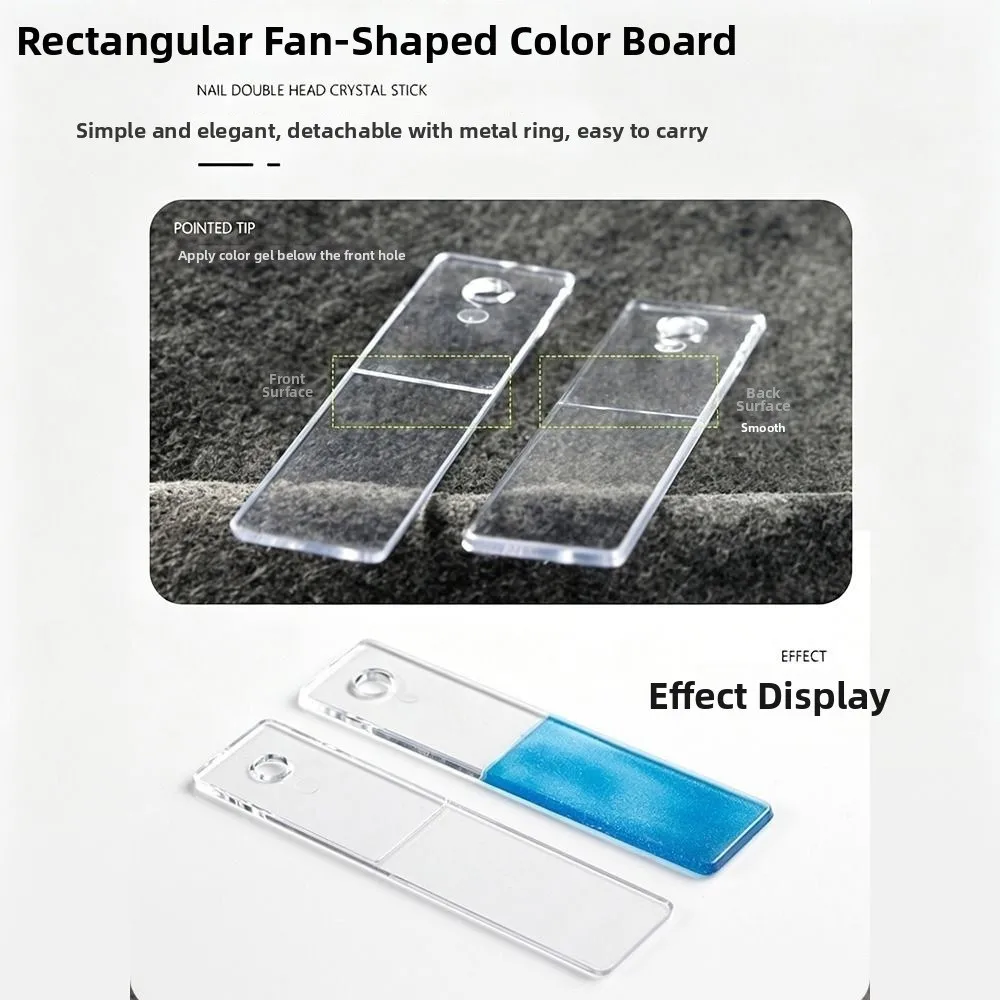 Transparent False Tips Display Stand Rectangle DIY UV Gel Nail Tip Nail Art Tips Sample Stand Manicure Decoration Showing Tools