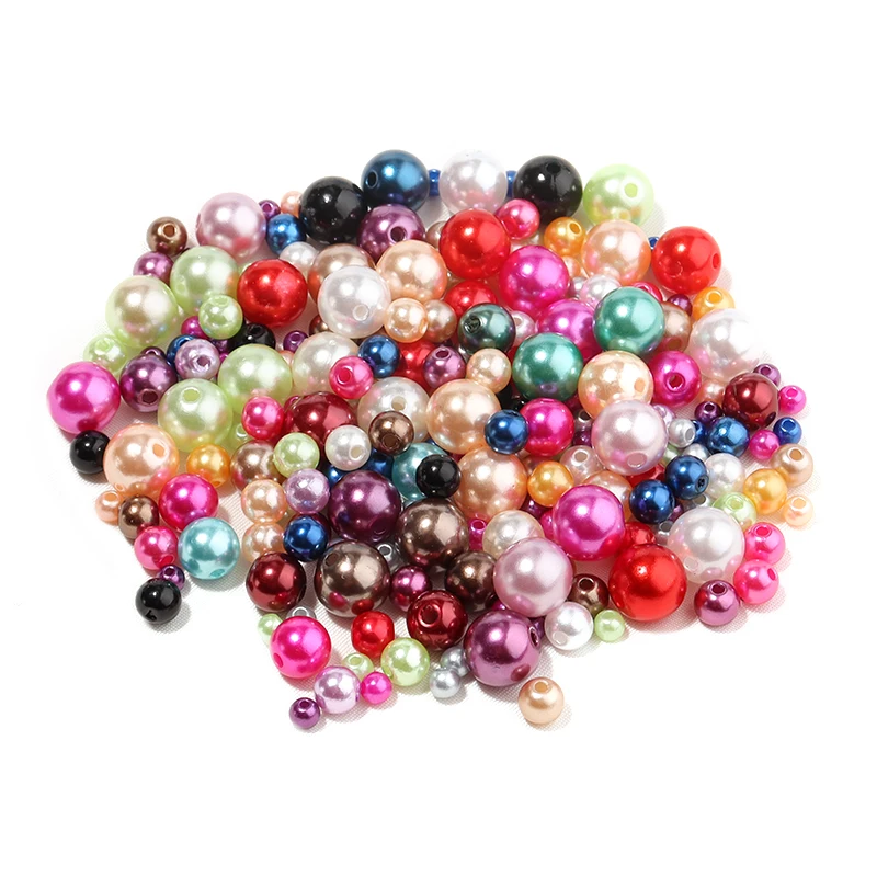 3/4/6/8/10/12mm ABS Imitation Perle Perle Runde Acryl Lose Spacer Perlen Bunte Kunststoff Regenbogen Perlen für DIY Handwerk Machen ﻿ – Detail 6