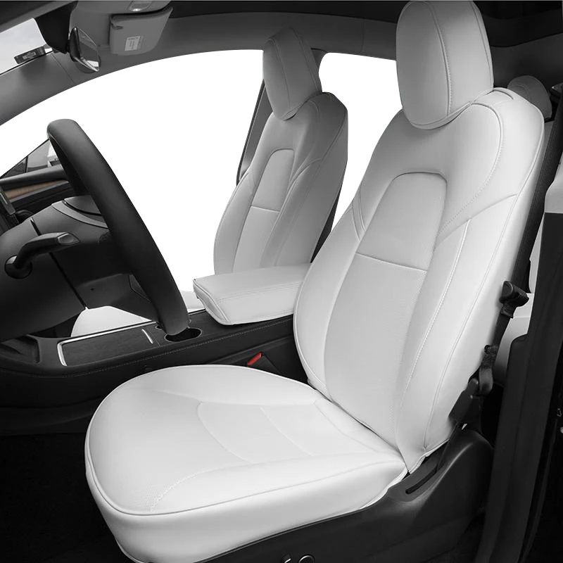 Voor Tesla Model Y Op Maat Gemaakte Autostoelhoes Accessoires Voor Tesla Y 360 Graden Volledig Beklede Duurzame Nappa Lederen Stoelhoes