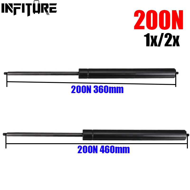 2pcs 360mm 460mm 200N M8 Universal Lift Support Front Bonnet Hooded Rear Tailgate Boot Shock Lift Strut Support Bar Gas Spring