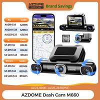 AZDOME Dash Cam M660 2K+3*1080P 4CH Car DVR GPS 5G Wifi Built-in 128GB eMMC Voice Control 24H Parking Monitor Super Night Vision