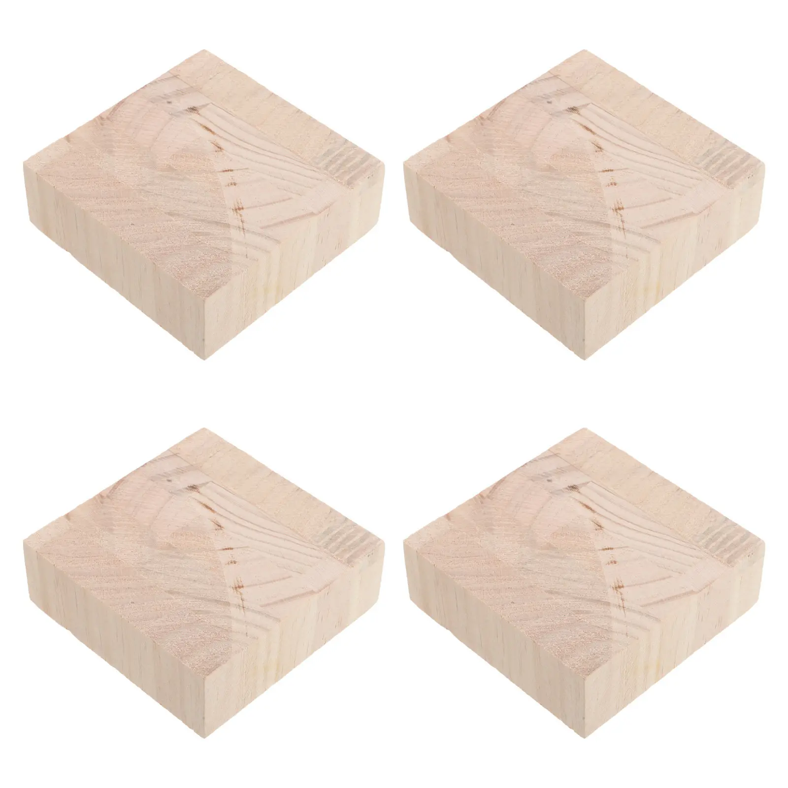 

Комплект из 4 деревянных подставок-кубиков для мебели: увеличители высоты для кроватей, столов, стульев, диванов, ножек письменных столов, с защитой от скольжения и защитой пола