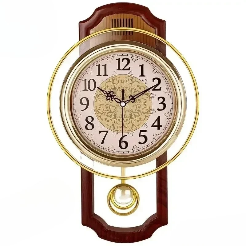 Vintage Pendulum Clock Silent Wall Clock Home Decor Luxury Wall Art 3D Watches Bedroom Living Room Modern Home Decoration