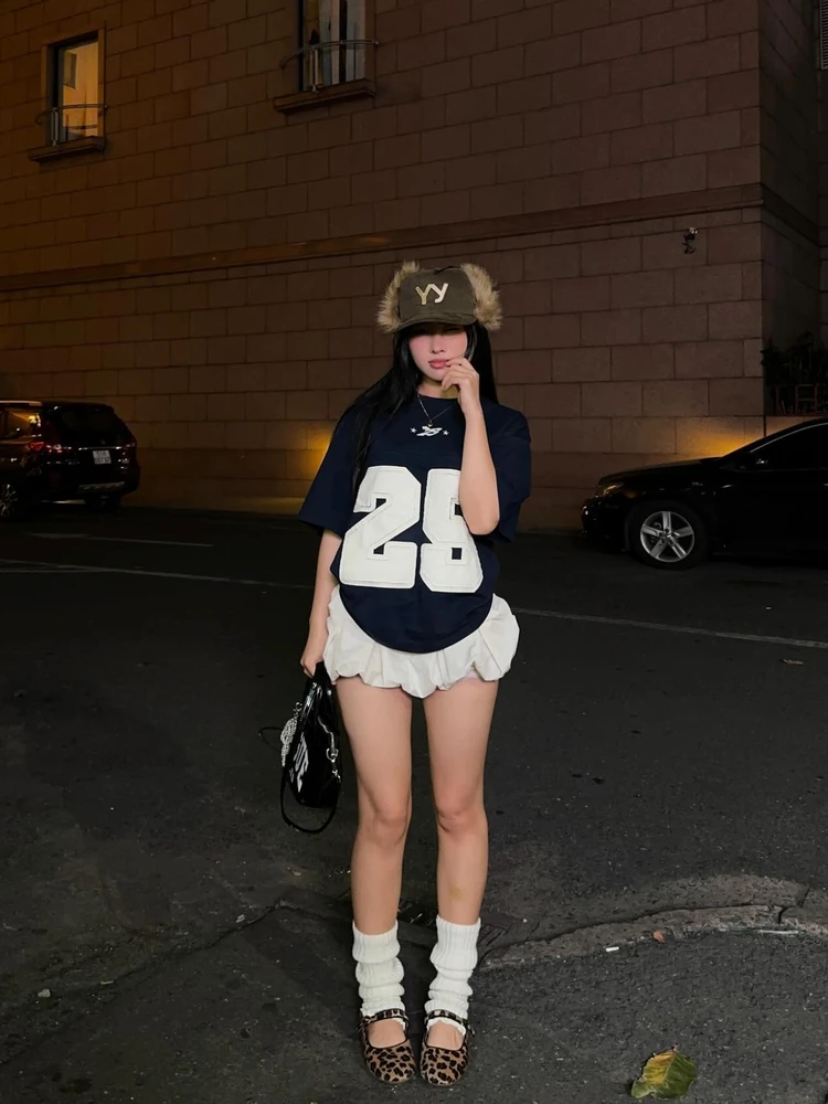 

Американская ретро крутая брендовая футболка Sweet Cool Digital ort Sve, свободные топы для пар, хлопковая круглая летняя футболка с принтом Ne