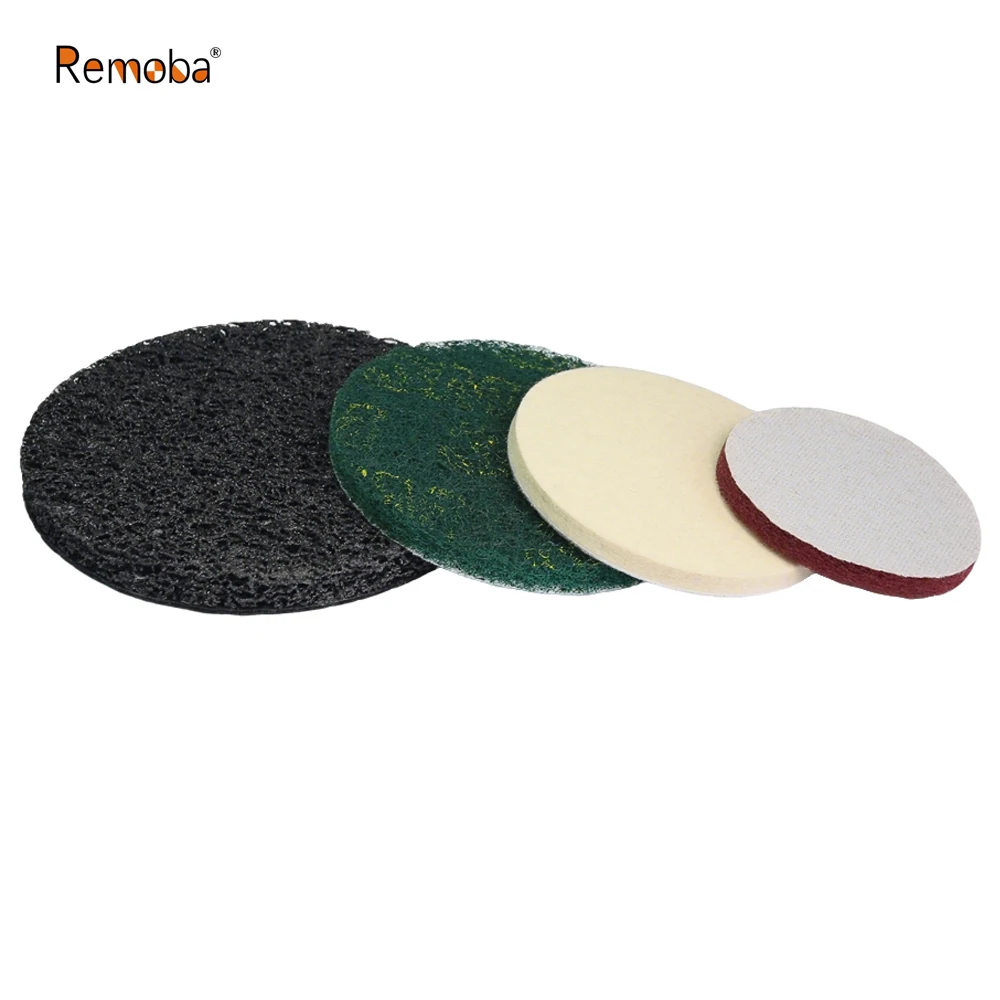 

2" - 7" Abrasive Sanding Discs Black Poly Strip P36 Non-woven Polishing Pad P180 P320 P600 Wool Felt Buffing Disk Wax