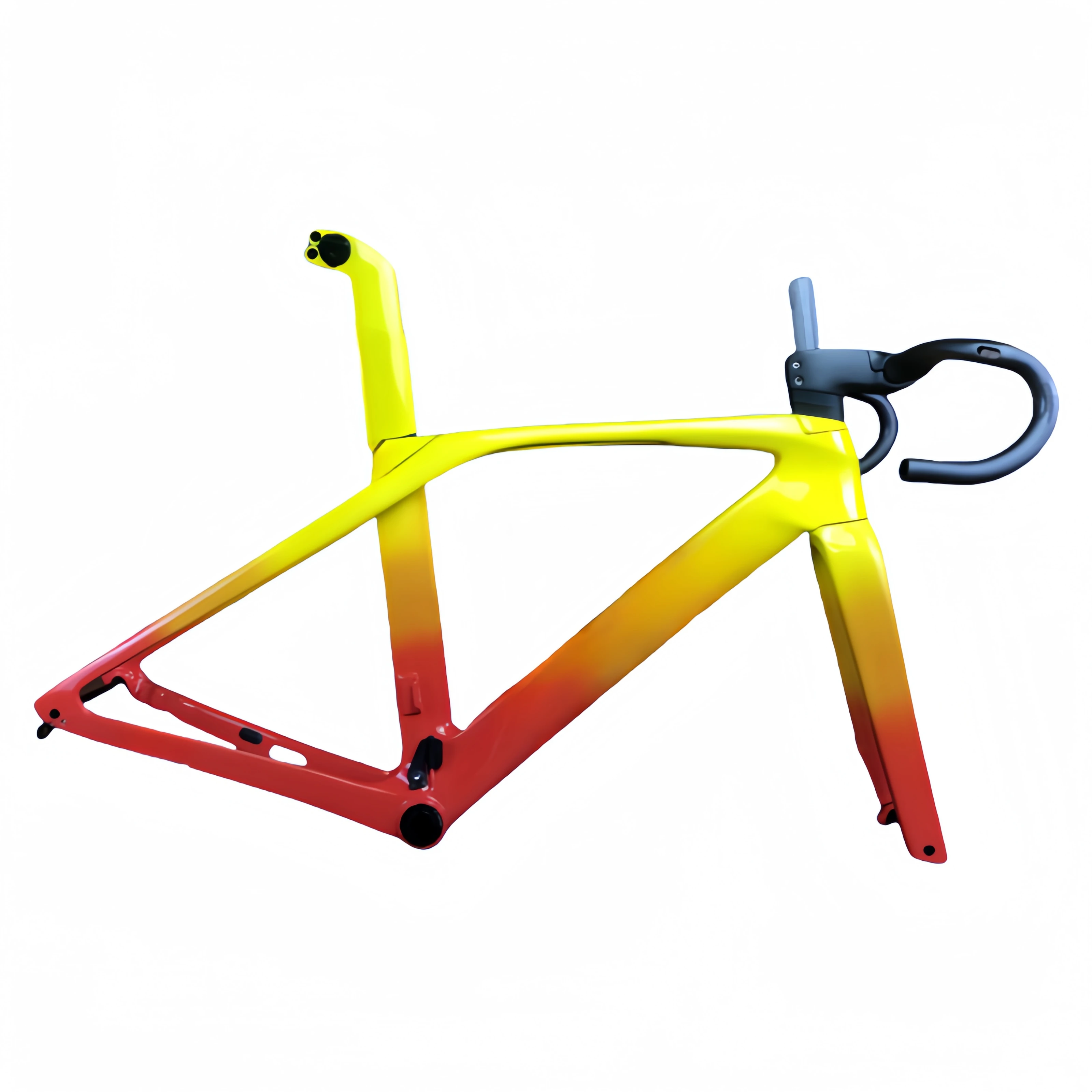 Toray T1000, disc brake frame, lightweight carbon fiber road bike, T47 bottom bracket, customizable color.