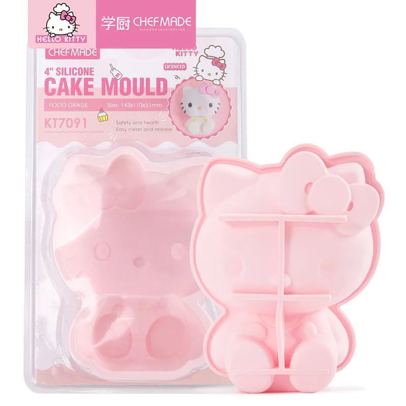 Creative Sanrio Hello Kittys 3D Silicone Cake Mold Cartoon Anime Hello Kitty Cat Ice Cream Cake Mold Girls Handmade Diy Gift