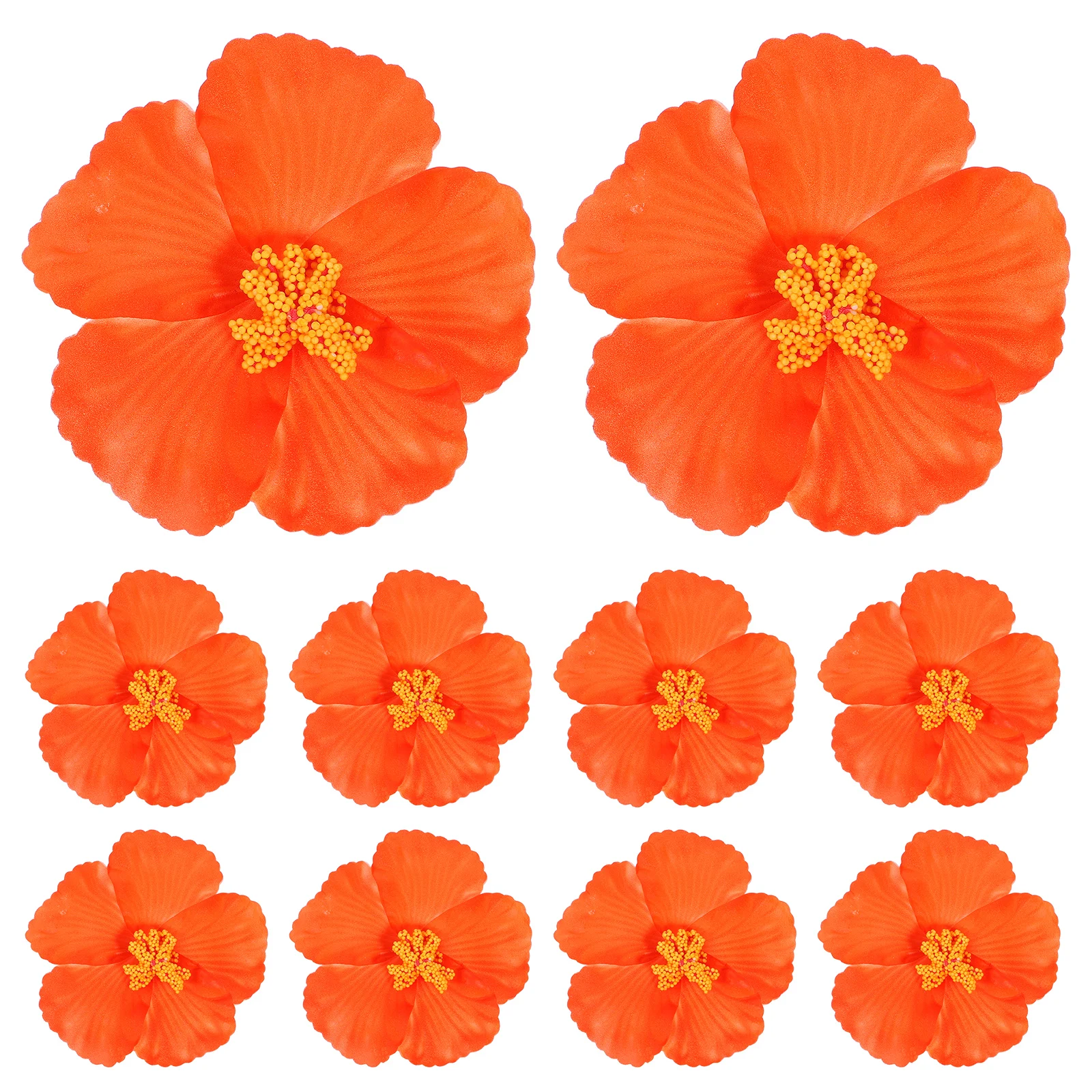 

10Pcs Hawaiian Hibiscus Artificial Flowers Decorative Faux Floral Party Wedding Tropical Flower Decorations Lifelike Exotic