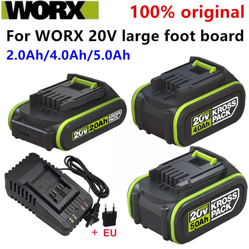

Оригинальный литий-ионный аккумулятор 20В 2.0Ач/4.0Ач/5.0Ач для 20В WORX WU279.WU182.WU690.WU380S.WU231.WU533.WU535.WU630.WU806.WE212.WE362...
