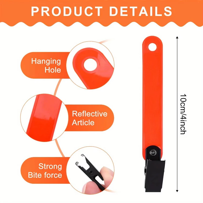 علامات مسار الرماية TY مع مشابك ليلية ونهارية برتقالية عاكسة للمشي لمسافات طويلة والصيد في الهواء الطلق