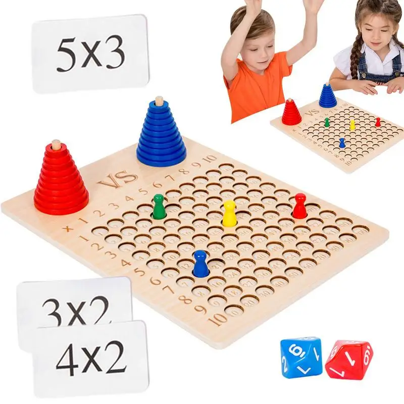 Montessori Multiplication Board Game Wooden Educational Math Table Board Game Educational Math Table Board Game For Preschool