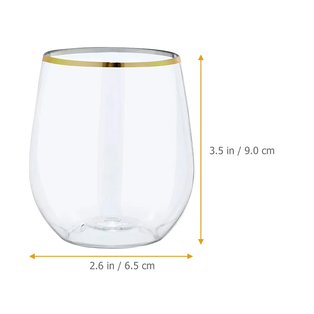 

4pcs Disposable Wine Glass Clear Red White Whiskey Cup Home Office Party Use Perfect Capacity Ice Coffee Tea Glassware For