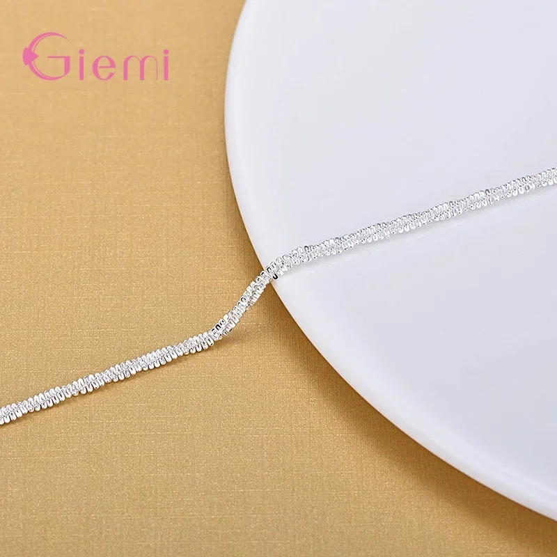 New Fashion 925 Sterling Silver Ankle Bracelet Elegant Twisted Weave Chain Anklets For Women Girl Jewelry Gift