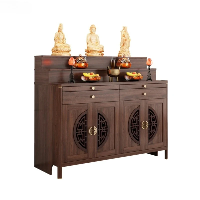table incense case household altar cabinet table God of Wealth incense tribute table Buddha platform new Chinese three-layer