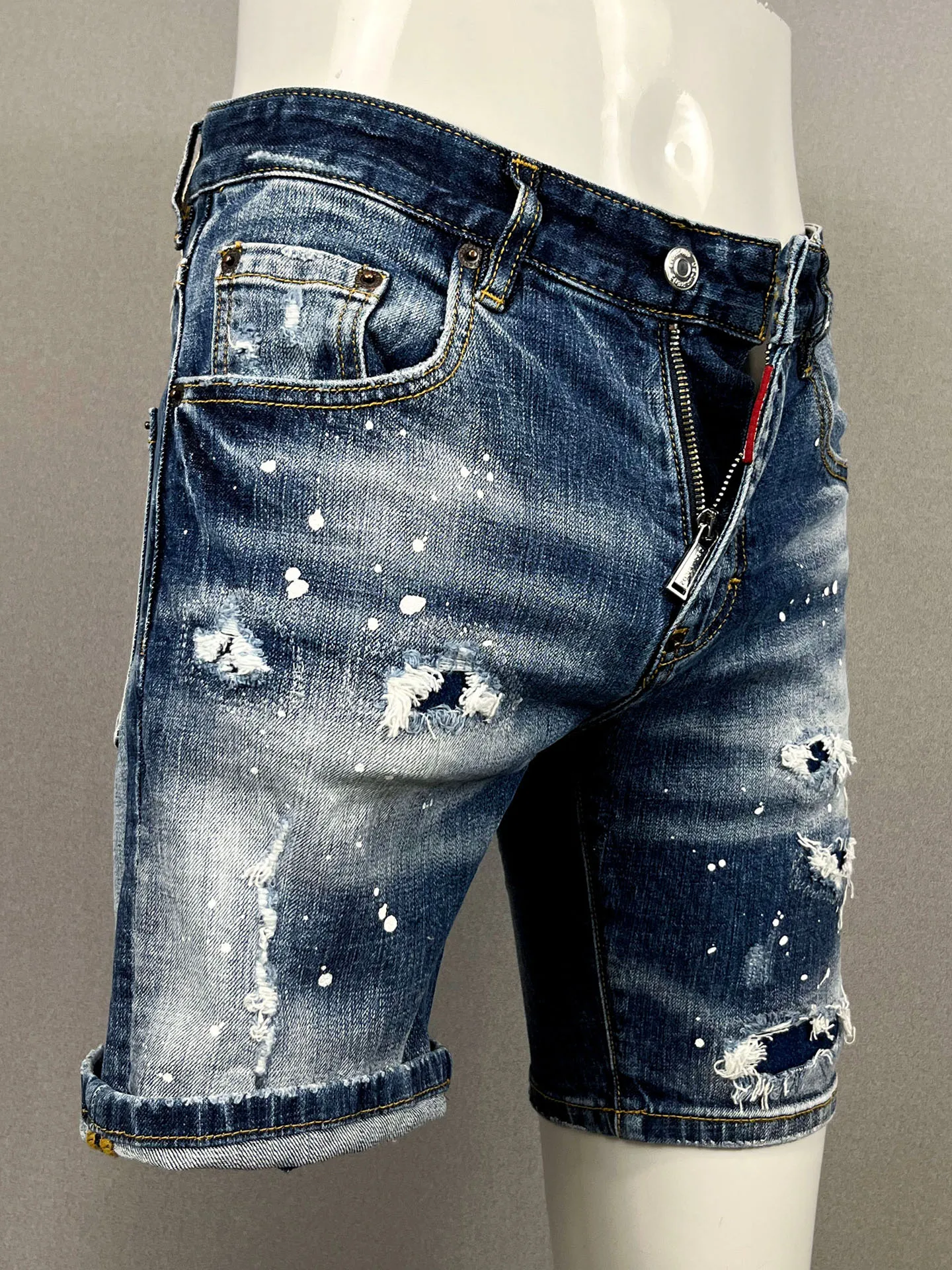 

Мужские джинсовые рта Skinny Fit, модная износостойкая застежка-молния со средней талией, повседневная универсальная осенняя одежда