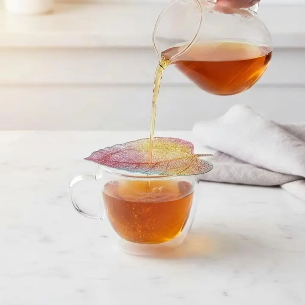 1 Pair Practical 304 Stainless Tea Infuser Hollow Out Leaf Shape Tea Strainer Fine Mesh Reusable Kung Fu Tea Tool Tea Brewing
