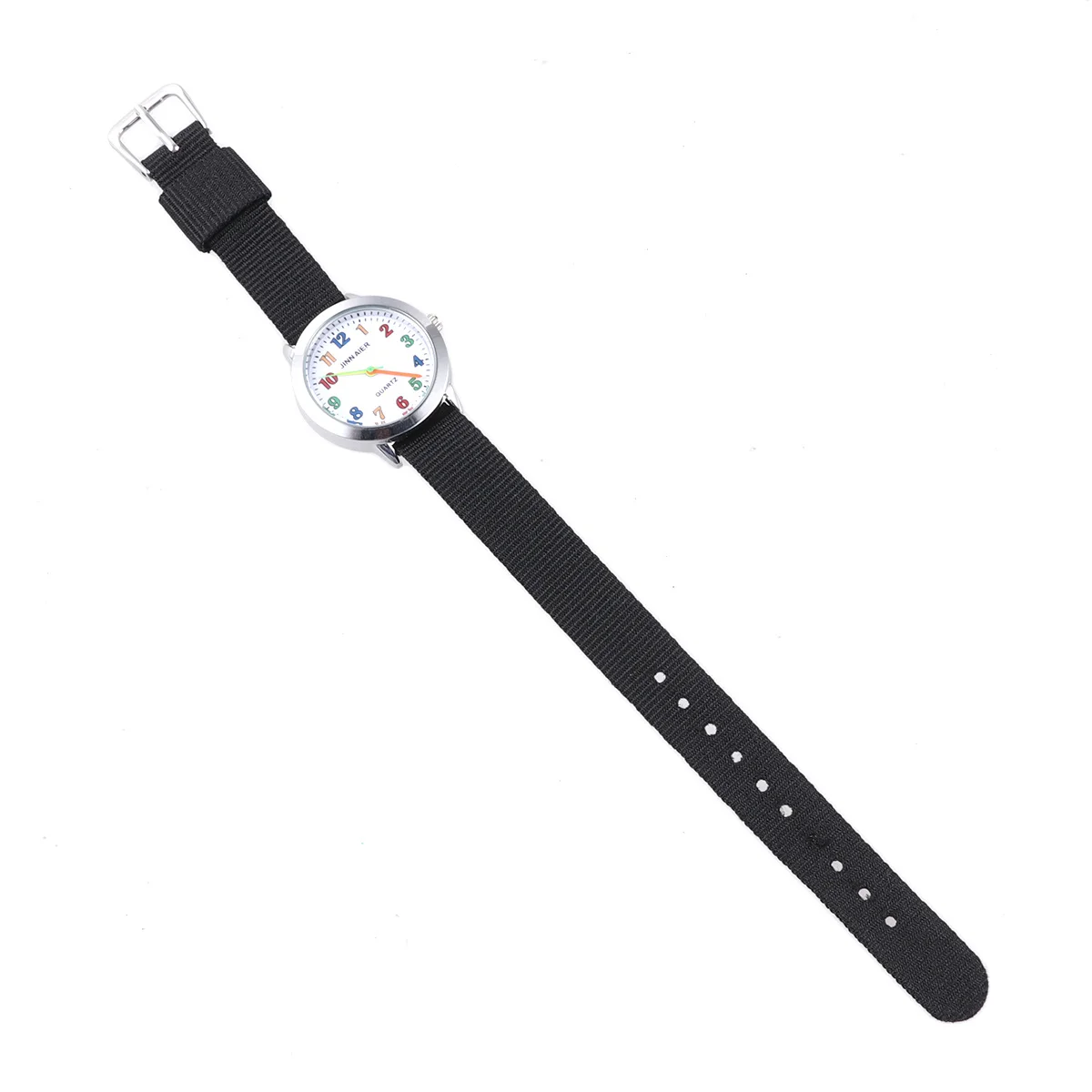 

Kids Cartoon Watch Black Adjustable Nylon Strap Quartz Movement For Children Birthday Christmas Gift Wrist Decoration